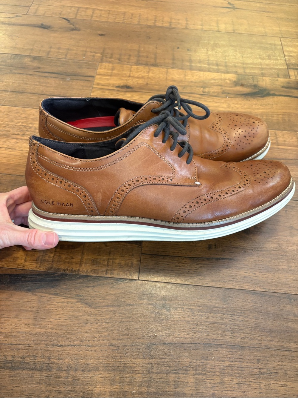 Cole Haan OriginalGrand Wingtip Oxford Men’s 13M British Tan Leather White Sole